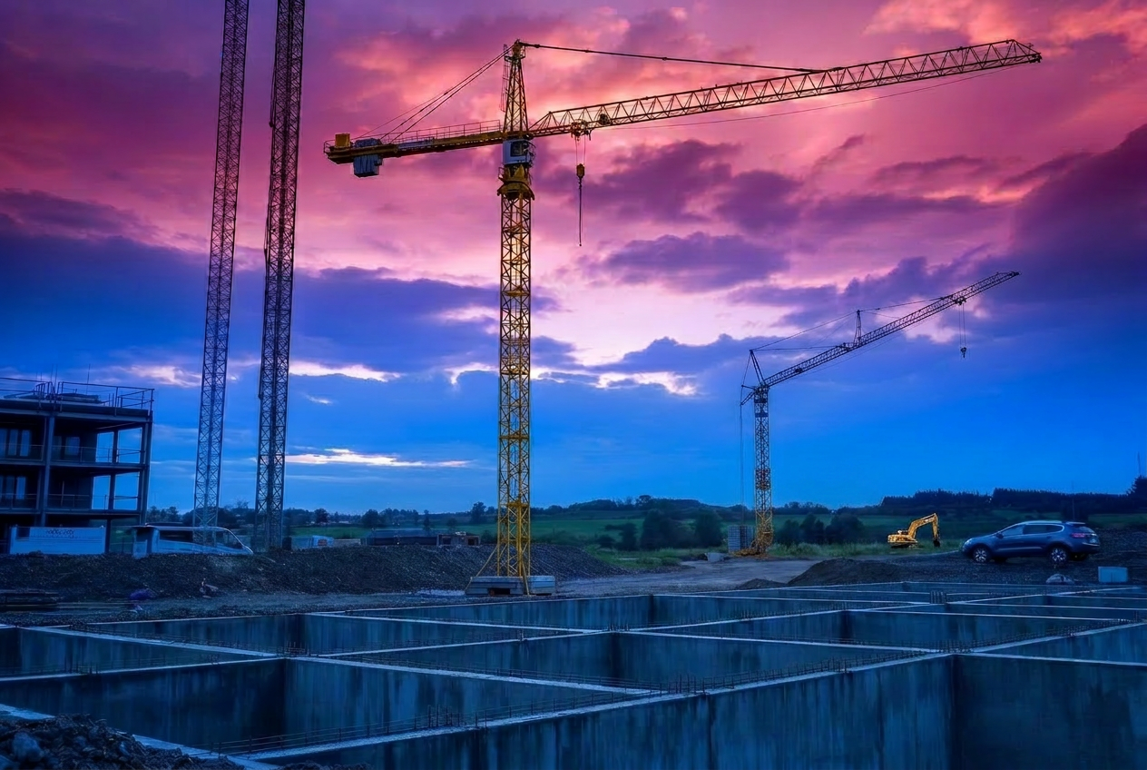 Bulk earthworks with an excavator on a Maga Construction site
